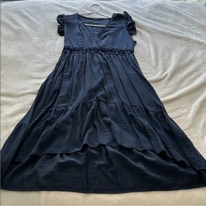 SHEIN Navy Blue Ruffle Dress